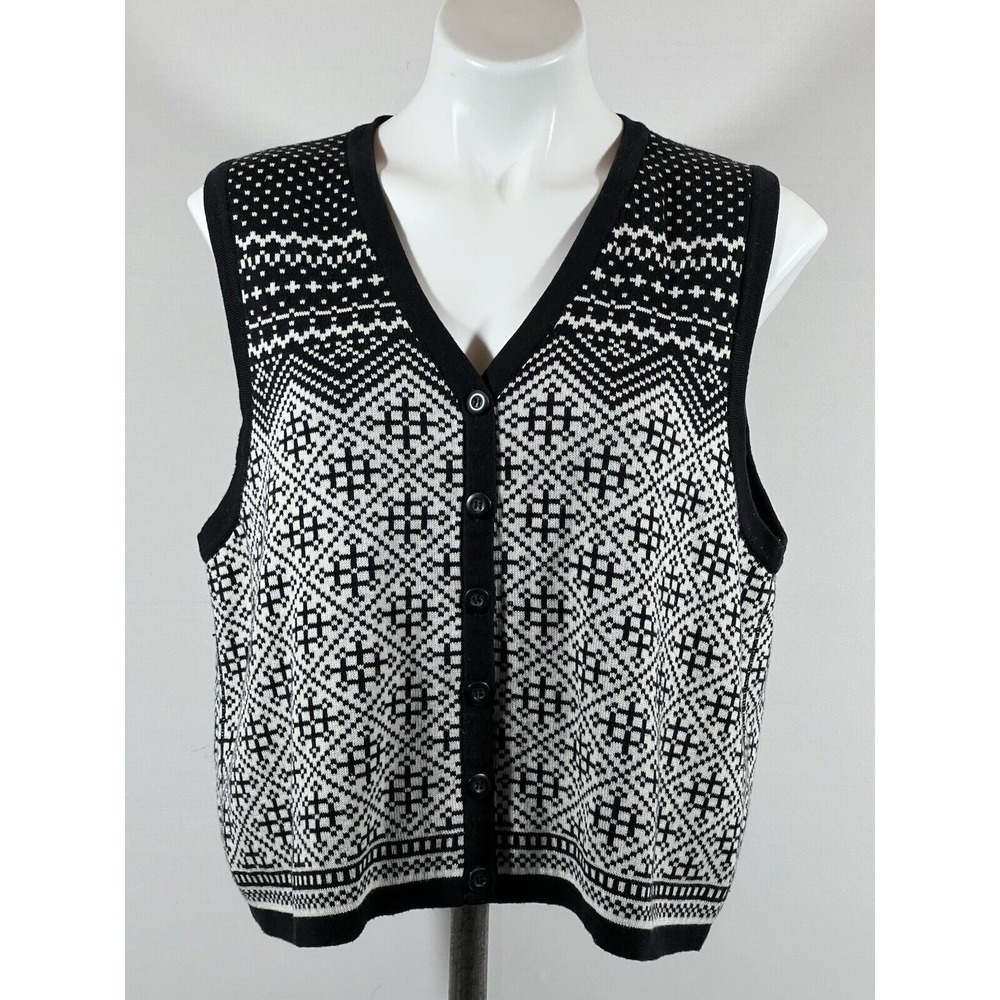 Vintage Wool Vest Womens Large Multicolor Cottagecore Grandpa Core Layering